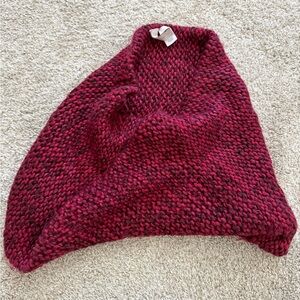 LOFT Burgundy Knit Scarf